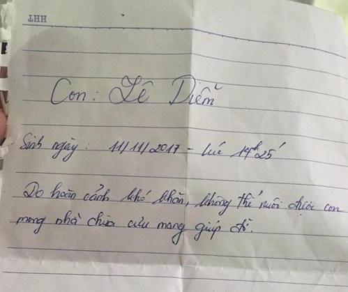 Lá thư ngắn ngủi "mong nhà chùa cưu mang giúp đỡ"