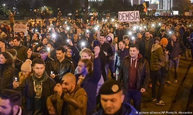 Biểu tình ở Romania. Nguồn: Getty Images