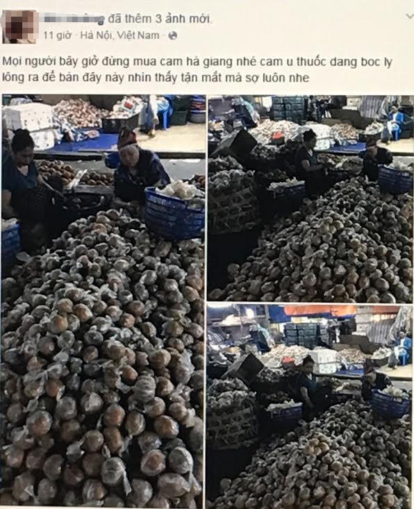 H&eacute; lộ th&ocirc;ng tin cam H&agrave; Giang quấn nilon tại thị trường thủ đ&ocirc;