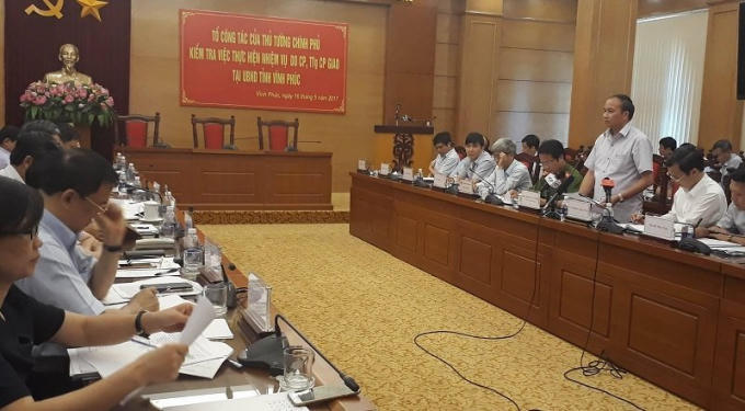 Tổ công tác của Thủ tướng làm việc với UBND tỉnh Vĩnh Phúc