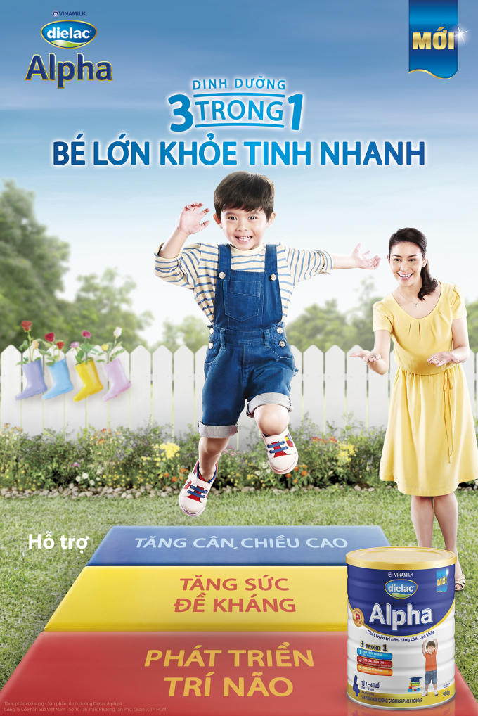 Sữa bột Dielac Alpha cho trẻ phát triển toàn diện.