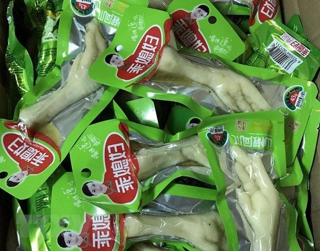 Chân gà Trung Quốc nhập lậu bị thu giữ thời gian gần đây