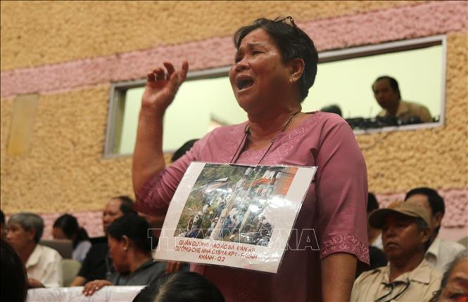 Cử tri phản ánh về sai phạm tại dự án Khu đô thị mới Thủ Thiêm. Ảnh: Trần Xuân Tình/TTXVN