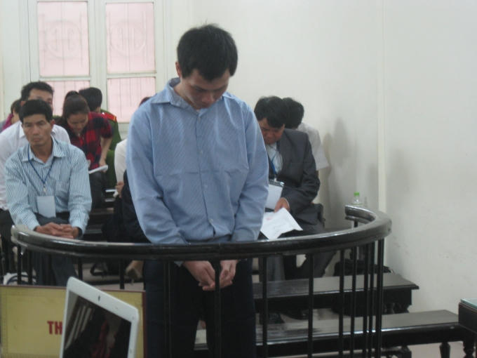 Bị cáo Hà Huy Thường trước vành móng ngựa.