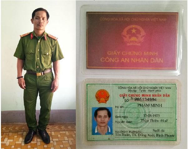 Hồ Thanh Ngân và giấy tờ mang theo. (Ảnh: báo Công an Bình Phước)