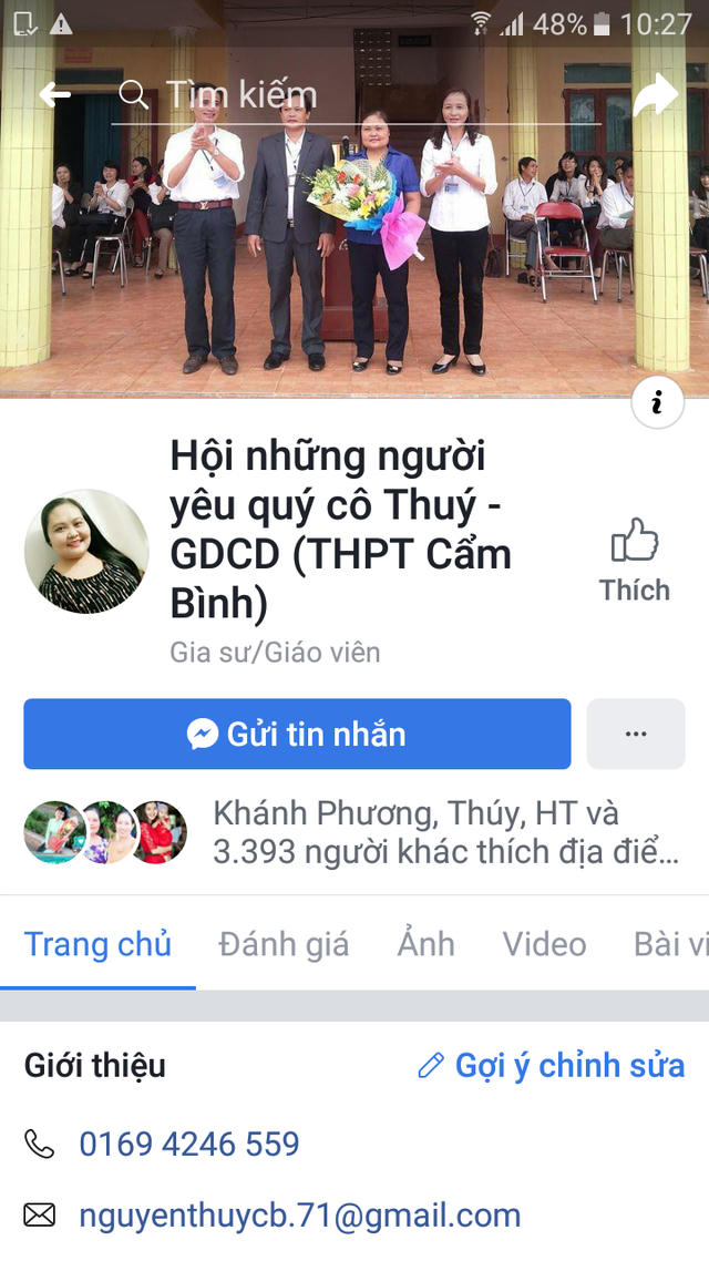 Fanpage của cô Thúy có gần 4.000 lượt yêu thích.