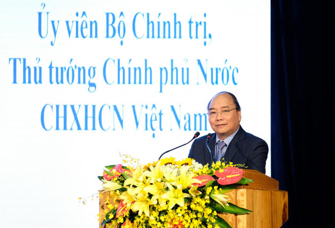 Thủ tướng Nguyễn Xuân Phúc phát biểu tại Hội nghị. - Ảnh: VGP/Quang Hiếu