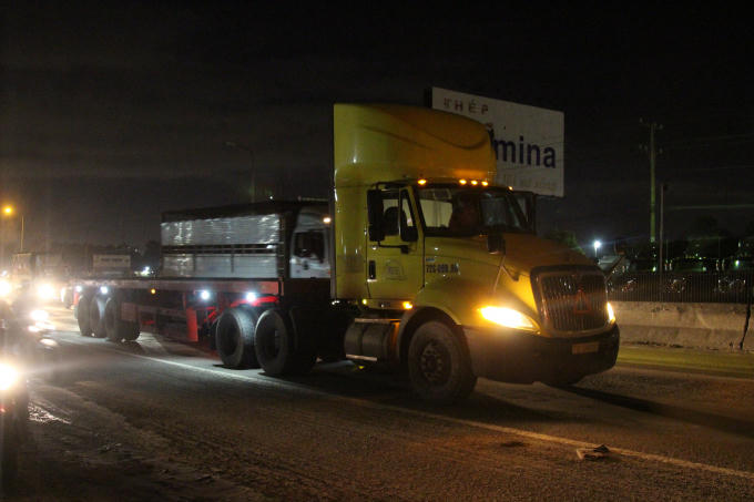 Chiếc container liên quan đến vụ tai nạn.