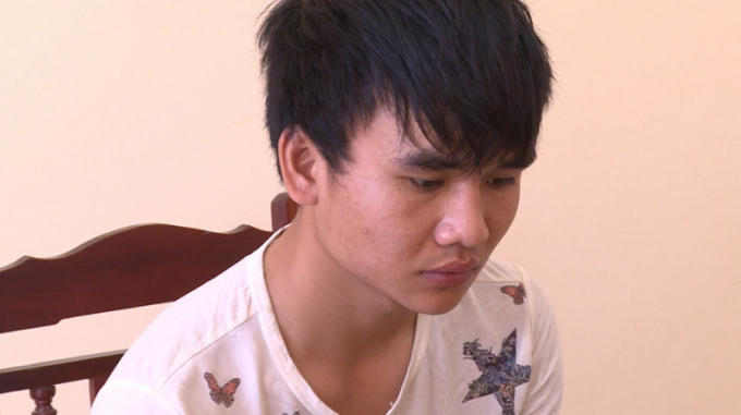 Đối tượng Lò Văn Kim tại cơ quan điều tra.