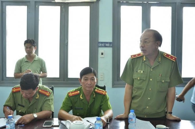 Trung tướng Lê Đông Phong tại buổi khen thưởng.