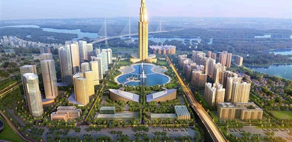 Tổ hợp công trình trung tâm tài chính thương mại Phương Trạch cao 108 tầng, được yêu cầu phát triển làm điểm nhấn chủ đạo cho khu vực Bắc sông Hồng.