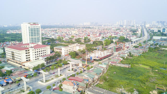 Đoạn đi trên cao từ Nhổn tới Cầu Giấy dài 8,5 km gồm 8 ga S1 đến S8.