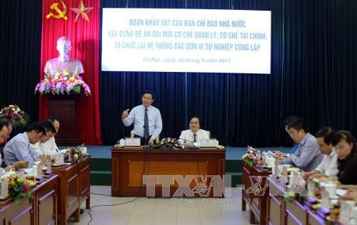 Phó Thủ tướng Vương Đình Huệ phát biểu tại buổi làm việc với Bộ Giáo dục và Đào tạo. Ảnh: Danh Lam/TTXVN.