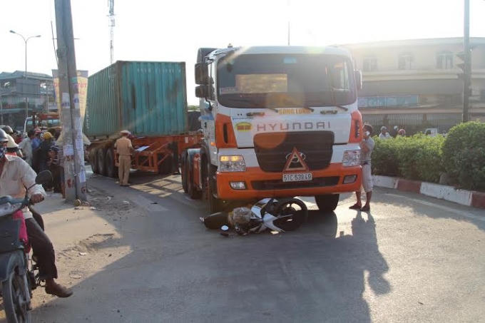 Hiện trường vụ tai nạn thương tâm.