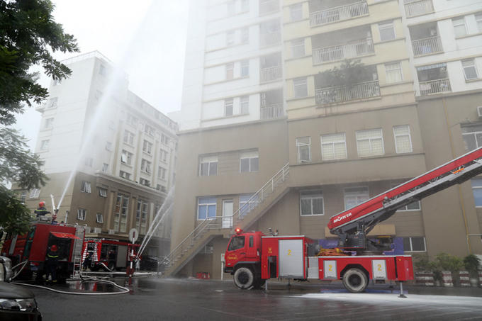 Quang cảnh buổi diễn tập PCCC