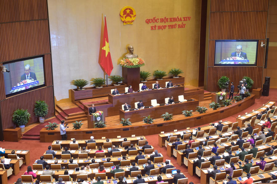 Khai mạc Kỳ họp thứ 7 Quốc hội khóa XIV. Ảnh VGP/Nhật Bắc.