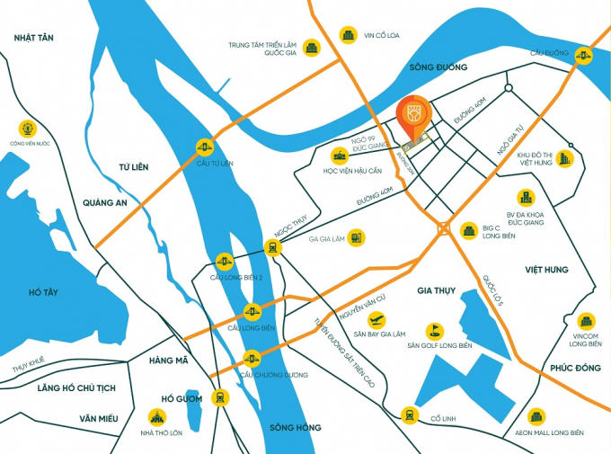 Chung cư Bình Minh Garden sở hữu vị trí đắc địa, trung tâm mới quận Long Biên