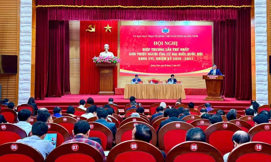 Hội nghị hiệp thương giới thiệu người ứng cử ĐBQH Khóa XVI và đại biểu HĐND tỉnh nhiệm kỳ 2026 - 2031 do Ủy ban MTTQ Việt Nam tỉnh Quảng Ninh tổ chức. Ảnh: Q.M.G