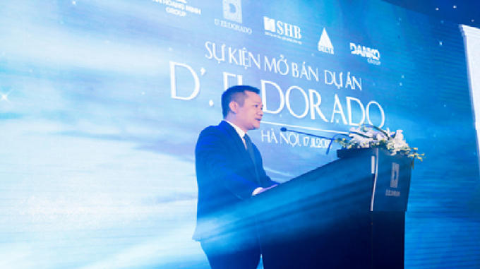 Đại diện Chủ đầu tư Tân Hoàng Minh phát biểu tại buổi lễ.