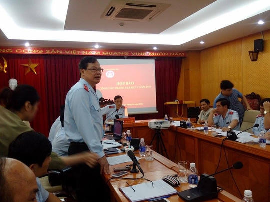 Cục trưởng Cục Chống tham nhũng Phạm Trọng Đạt trong một cuộc họp báo của TTCP.