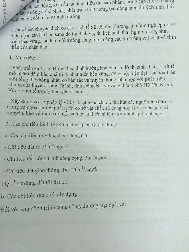 Theo một quyết định của Đồng Nai năm 2007 (vẫn là ông Đinh Quốc Thái ký), những lợi ích người dân Long Hưng được hưởng sẽ rất hay ho, nhưng thực tế hiện nay lại rất tồi tệ.