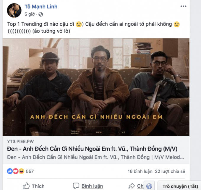 Lynk Lee chia sẻ ca khúc.