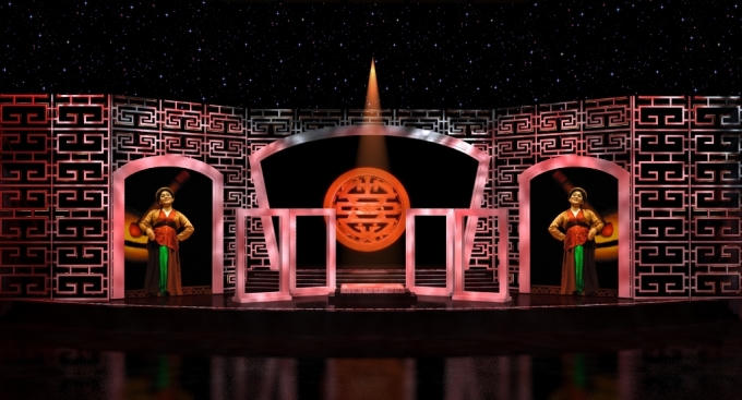 Sân khấu liveshow Xuân Hinh kẻ chọc cười dân dã.