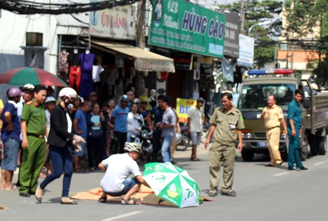 Hiện trường vụ tai nạn. Ảnh: Hoàng Tùng.