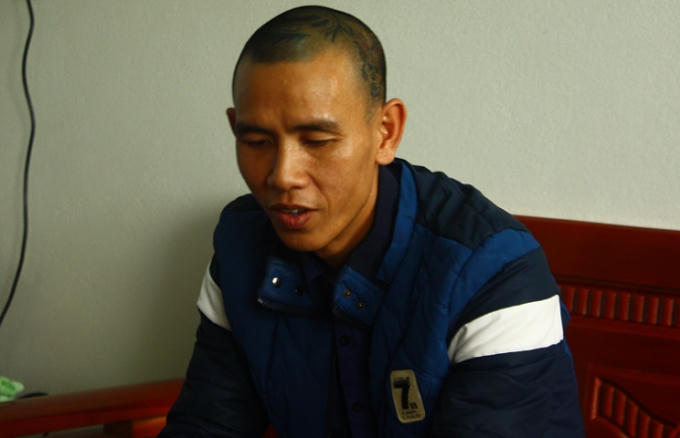 Đối tượng Nguyễn Đức Hải tại cơ quan công an.