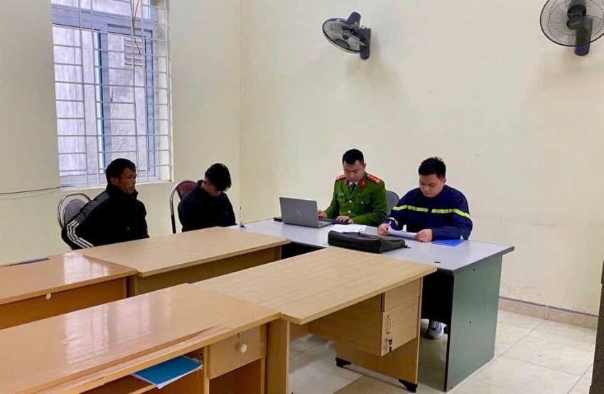 Đối tượng M.K.T tại cơ quan Công an. (Ảnh: Công an Cao Bằng).
