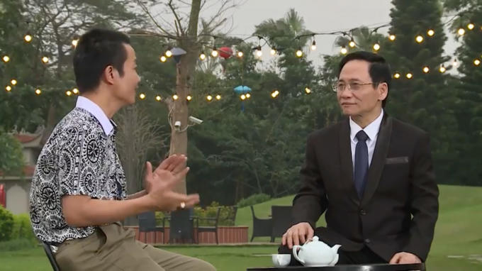 Chuyên gia Nguyễn Quang Minh và Nhạc sĩ Nguyễn Vĩnh Tiến trong chương trình
