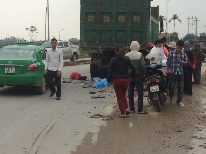 Hiện trường vụ tai nạn.