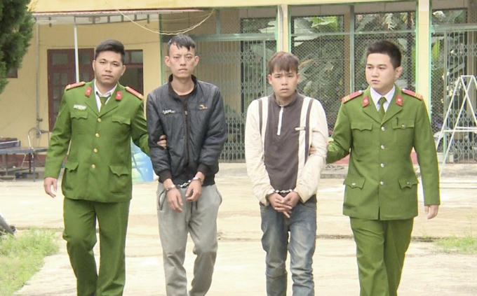 Đối tượng Bắc và Lương đã bị công an huyện Thường Xuân bắt giữ. Ảnh: Công an Thanh Hóa.