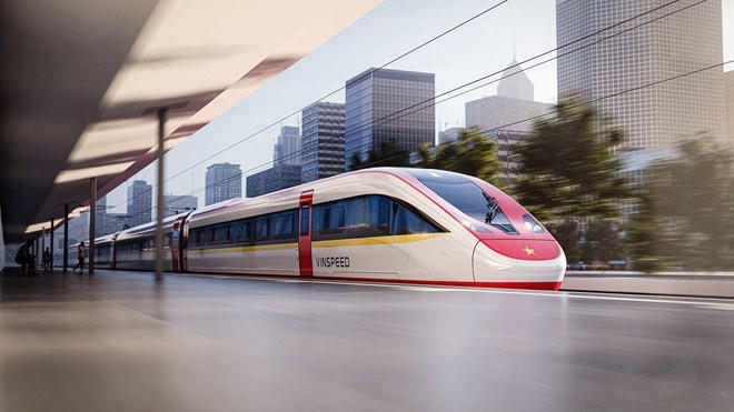 Phối cảnh tàu metro Bến Thành - Cần Giờ ở TP HCM. Ảnh: Vingroup