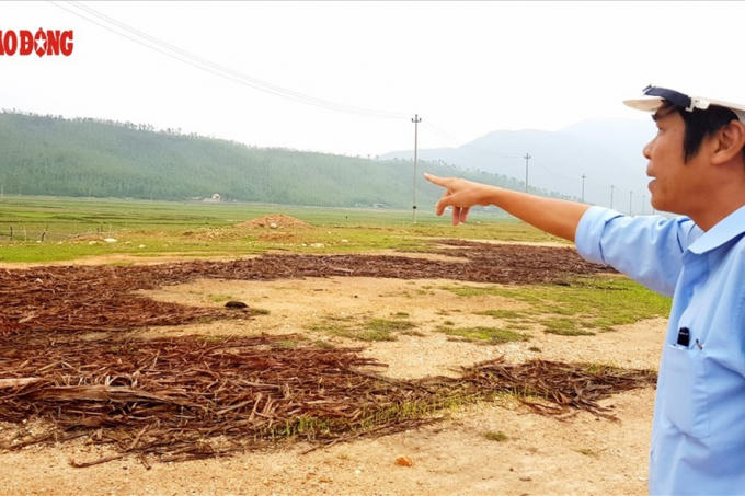 Ông Nguyễn Thành Vinh - Phó Phòng kỹ thuật an toàn; phụ trách giải phóng mặt bằng thuộc Dự án Trung tâm nhiệt điện Quảng Trạch - tại khu vực triển khai dự án. Ảnh: Lê Phi Long