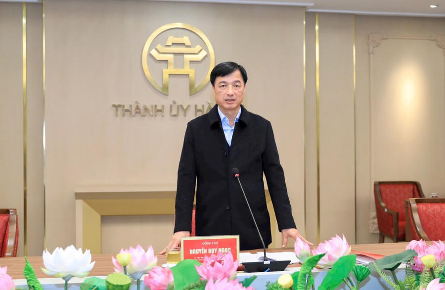 Bí thư Thành ủy Hà Nội Nguyễn Duy Ngọc, Trưởng ban Chỉ đạo Thành ủy về phòng, chống tham nhũng, lãng phí, tiêu cực phát biểu kết luận.