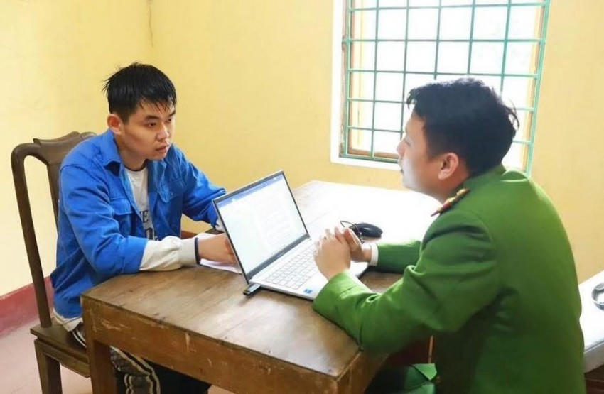 Lương Thế Hiệp tại CQ CA. (Ảnh: CA TQ)