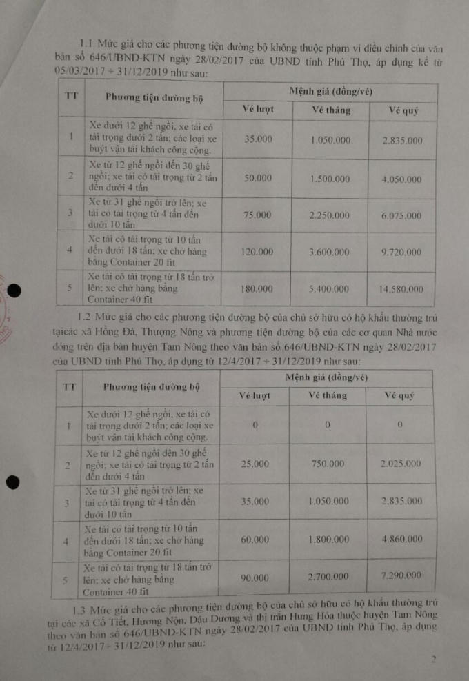 Chính thức miễn, giảm phí một số loại xe qua trạm BOT Tam Nông cho người dân địa phương