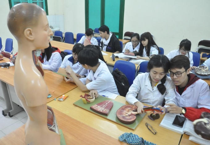 Lớp học của sinh viên Y khoa Trường ĐH Y Hà Nội. Ảnh: Văn Chung.