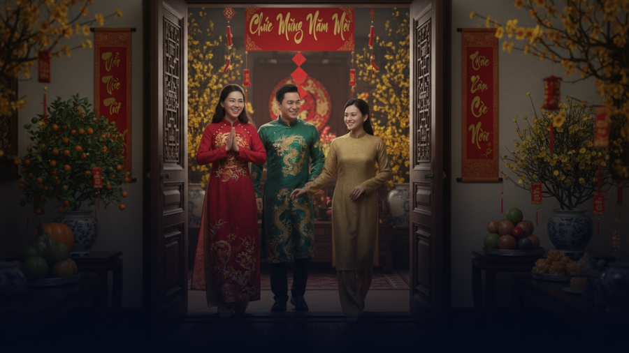 Tết còn là dịp để thắt chặt mối quan hệ xóm giềng, cộng đồng thông qua những lời chào hỏi, chúc tụng nhau khi gặp mặt. Người Việt quan niệm rằng trong ngày Tết, mọi hiềm khích, giận hờn của năm cũ đều nên được xóa bỏ, chỉ trao cho nhau những nụ cười và lời nói tốt đẹp. (Ảnh: Phạm Duy)