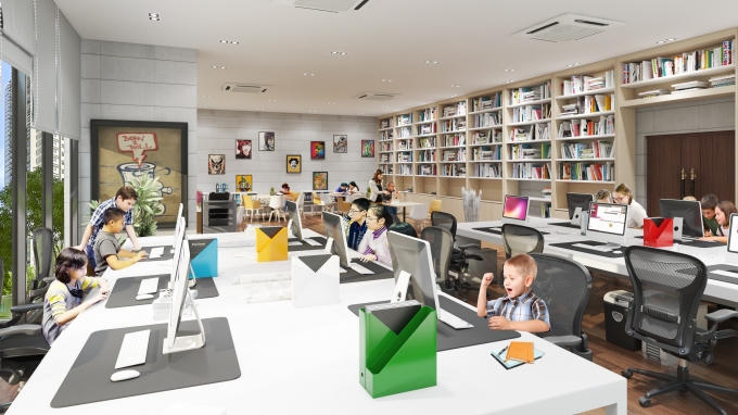 Thư viện hiện đại giúp các con bồi dưỡng niềm đam mê với kiến thức khoa học