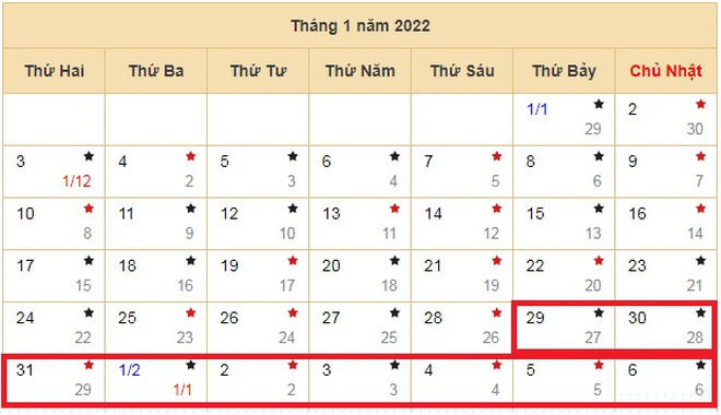 Lịch nghỉ Tết Nhâm dần 2022 theo đề xuất của Bộ LĐ-TB&amp;amp;XH.