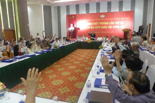 Hội nghị Hiệp thương lần thứ ba biểu quyết thông qua danh sách 196 người ứng cử đại biểu Quốc hội tại Trung ương.