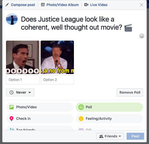 Facebook chính thức cho người dùng sử dụng tính năng tạo poll