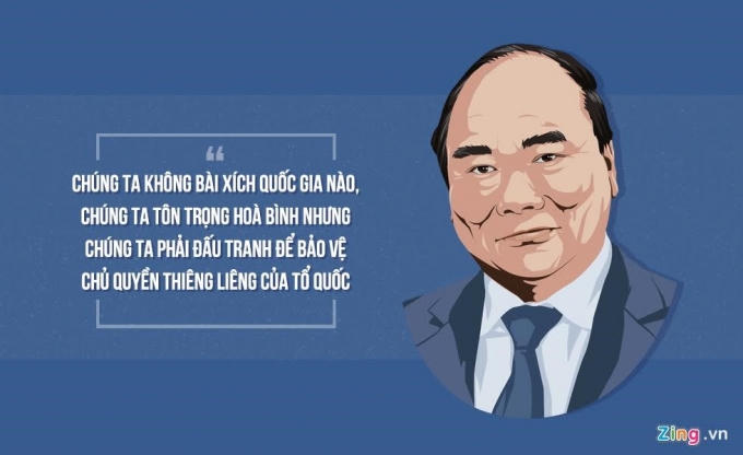 Phó thủ tướng Nguyễn Xuân Phúc nhấn mạnh khi đề cập đến vấn đề Biển Đông trong buổi làm việc với Hội Luật gia Việt Nam năm 2014.