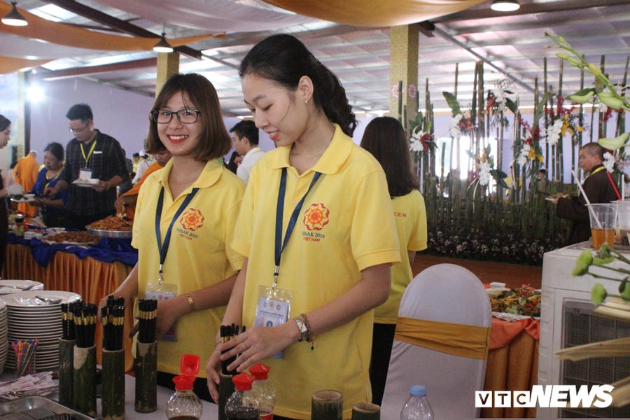 Anh: Tinh nguyen vien doi nang huong dan dai bieu trong Dai le Phat dan Vesak 2019 hinh anh 11