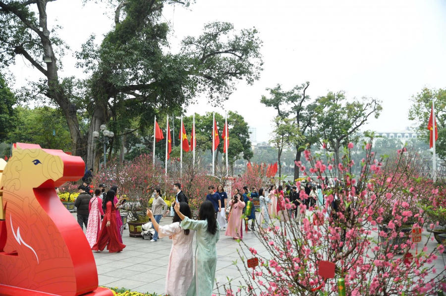 Nhiều bạn trẻ đến tham quan chụp ảnh