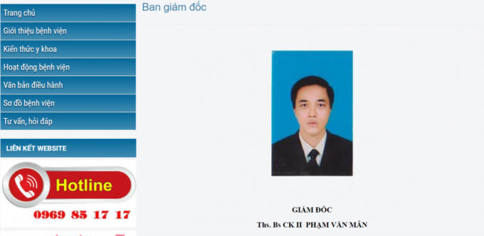 Giám đốc BVĐK tỉnh Điện Biên hiện tại là ông Phạm Văn Mẫn.