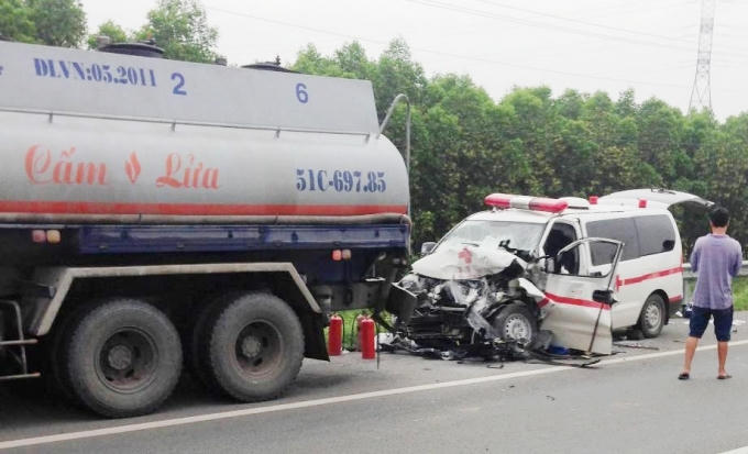 Hiện trường vụ tai nạn.