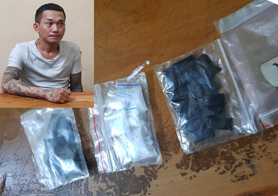 Đối tượng Cao Văn Nam và tang vật vụ án